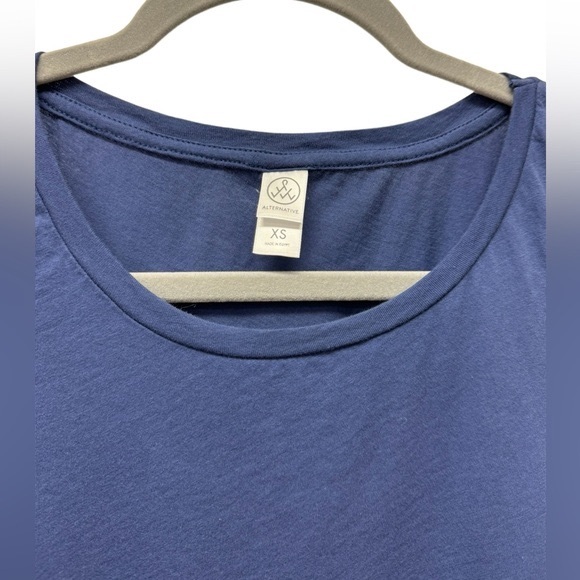 Alternative cotton tank top, crew neck, cotton, blue, size women's XS - Picture 3 of 4